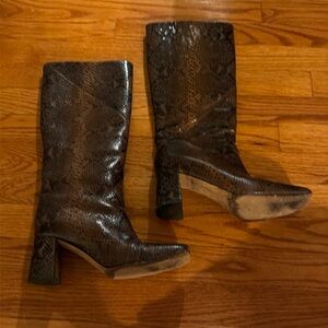 Dear Frances snake skin boots- brown and black, size 37